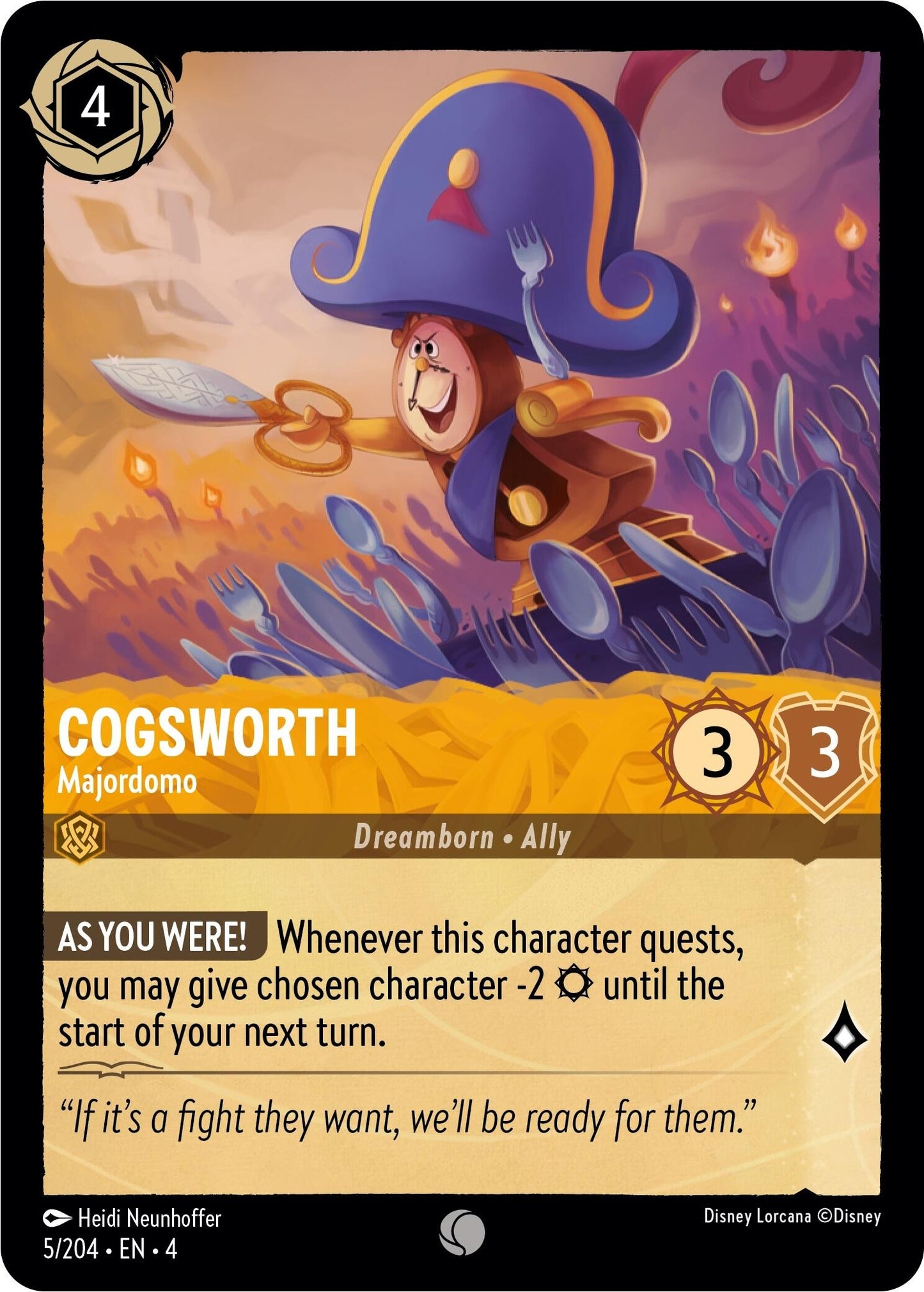 Image for Cogsworth - Majordomo (5/204) (Ursula's Return) - Disney Lorcana