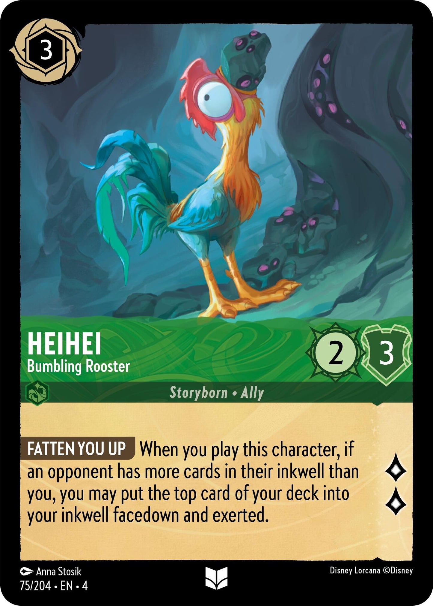 Image for Heihei - Bumbling Rooster (75/204) (Ursula's Return) - Disney Lorcana