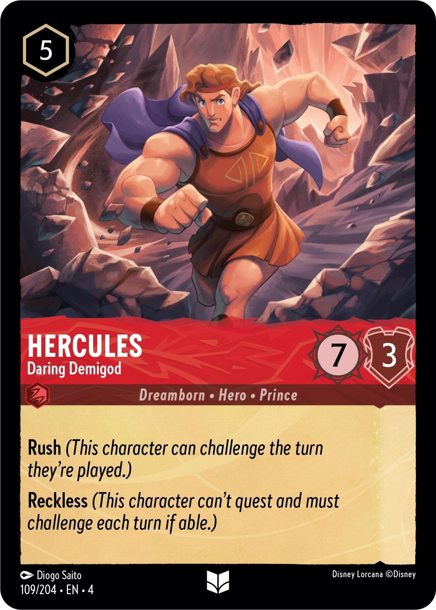 Image for Hercules - Daring Demigod (109/204) (Ursula's Return) - Disney Lorcana