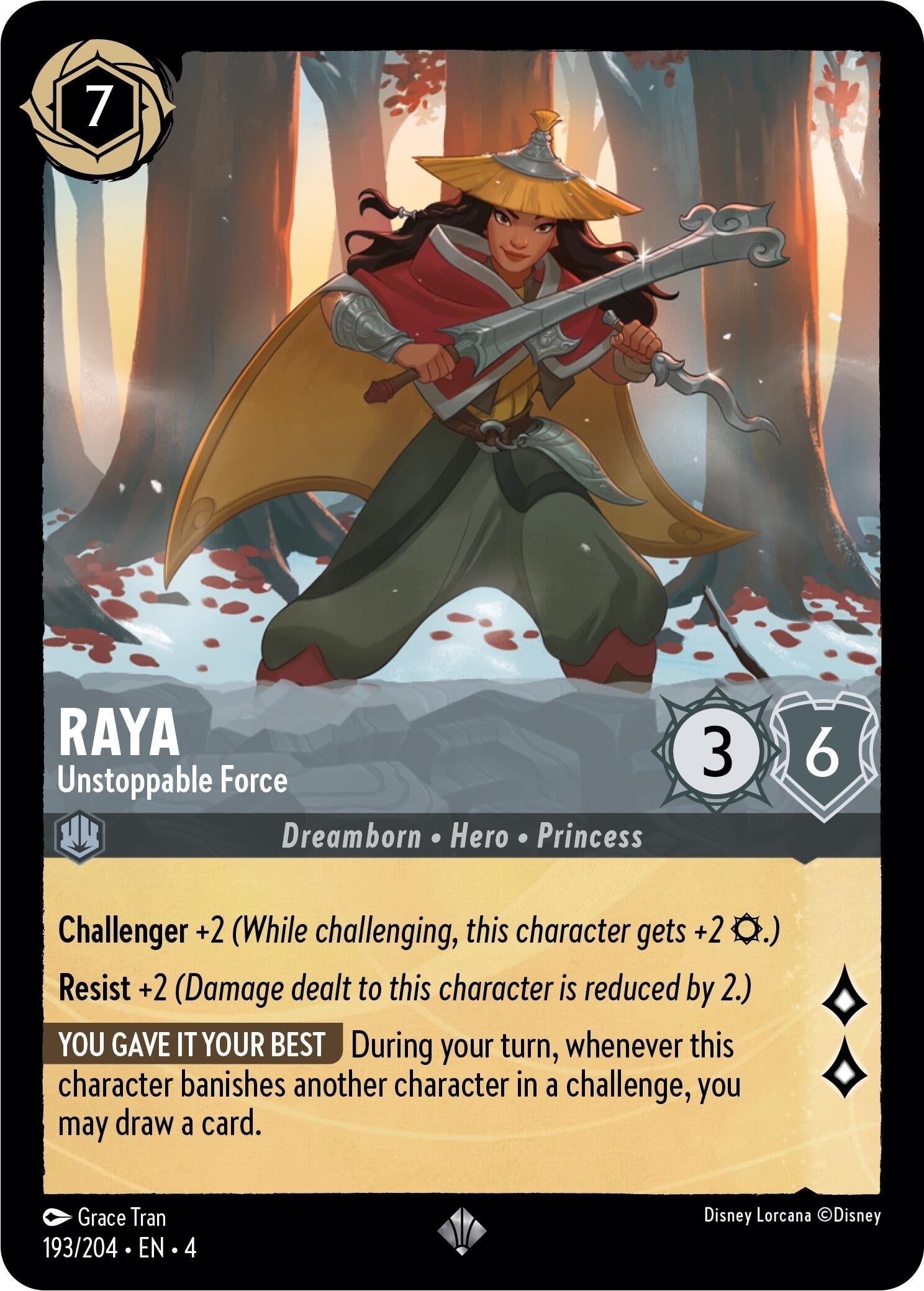 Image for Raya - Unstoppable Force (193/204) (Ursula's Return) - Disney Lorcana