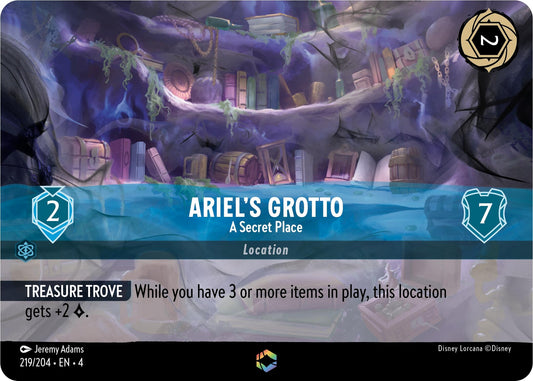 Image for Ariel's Grotto - A Secret Place (Enchanted) (219/204) (Ursula's Return) - Disney Lorcana