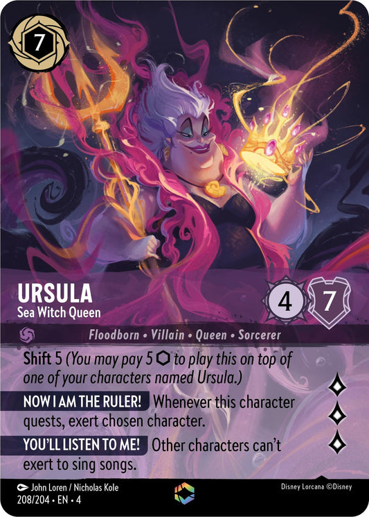 Image for Ursula - Sea Witch Queen (Enchanted) (208/204) (Ursula's Return) - Disney Lorcana