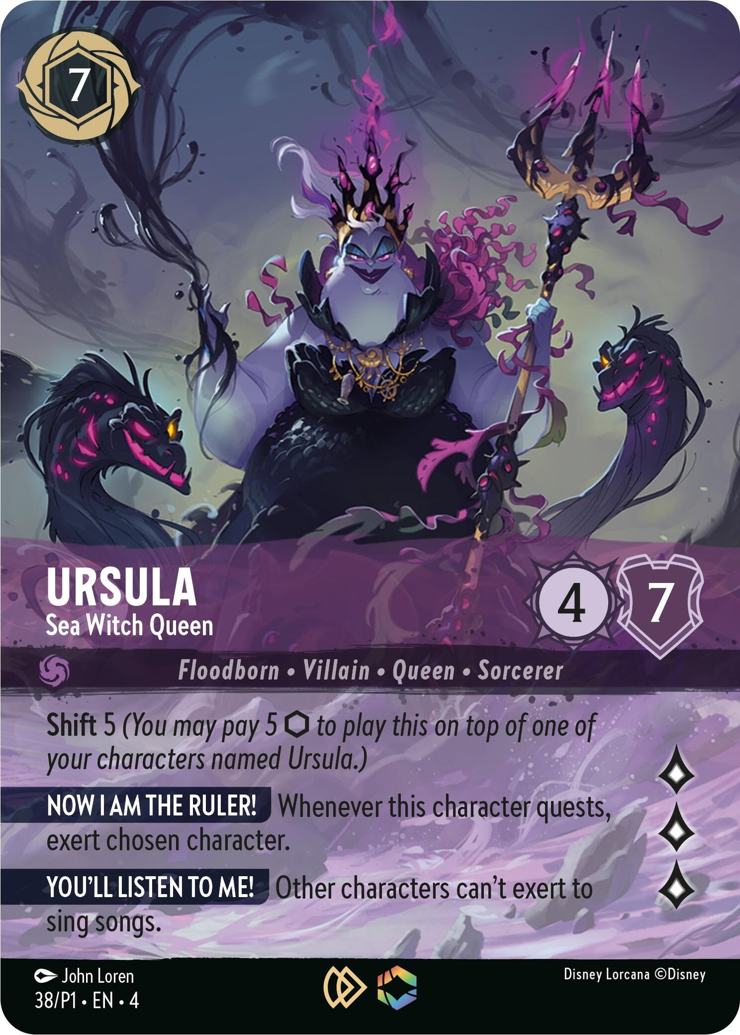 Image for Ursula - Sea Witch Queen (Store Championship) (38) (Disney Lorcana Promo Cards) - Disney Lorcana