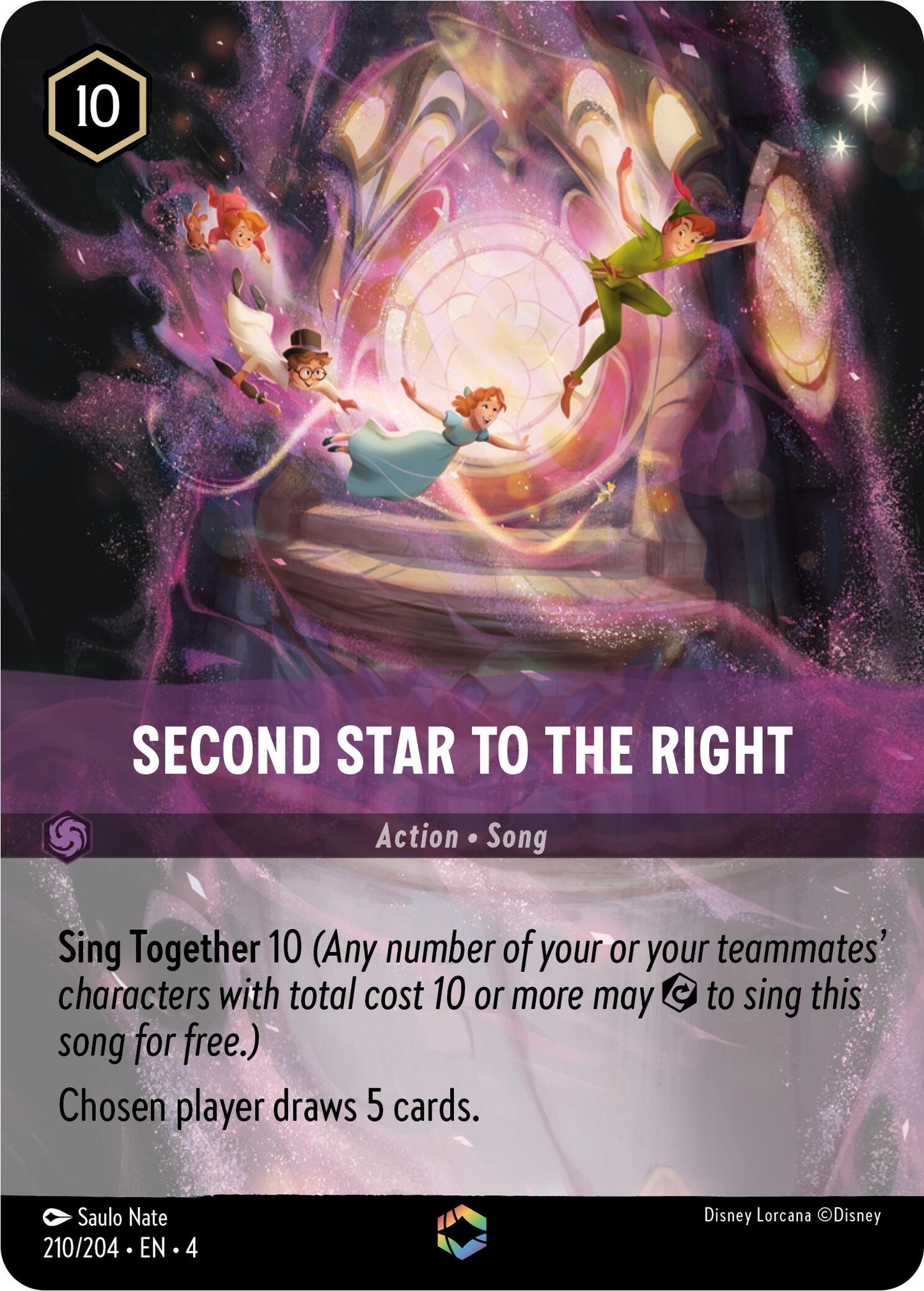 Image for Second Star to the Right (Enchanted) (210/204) (Ursula's Return) - Disney Lorcana