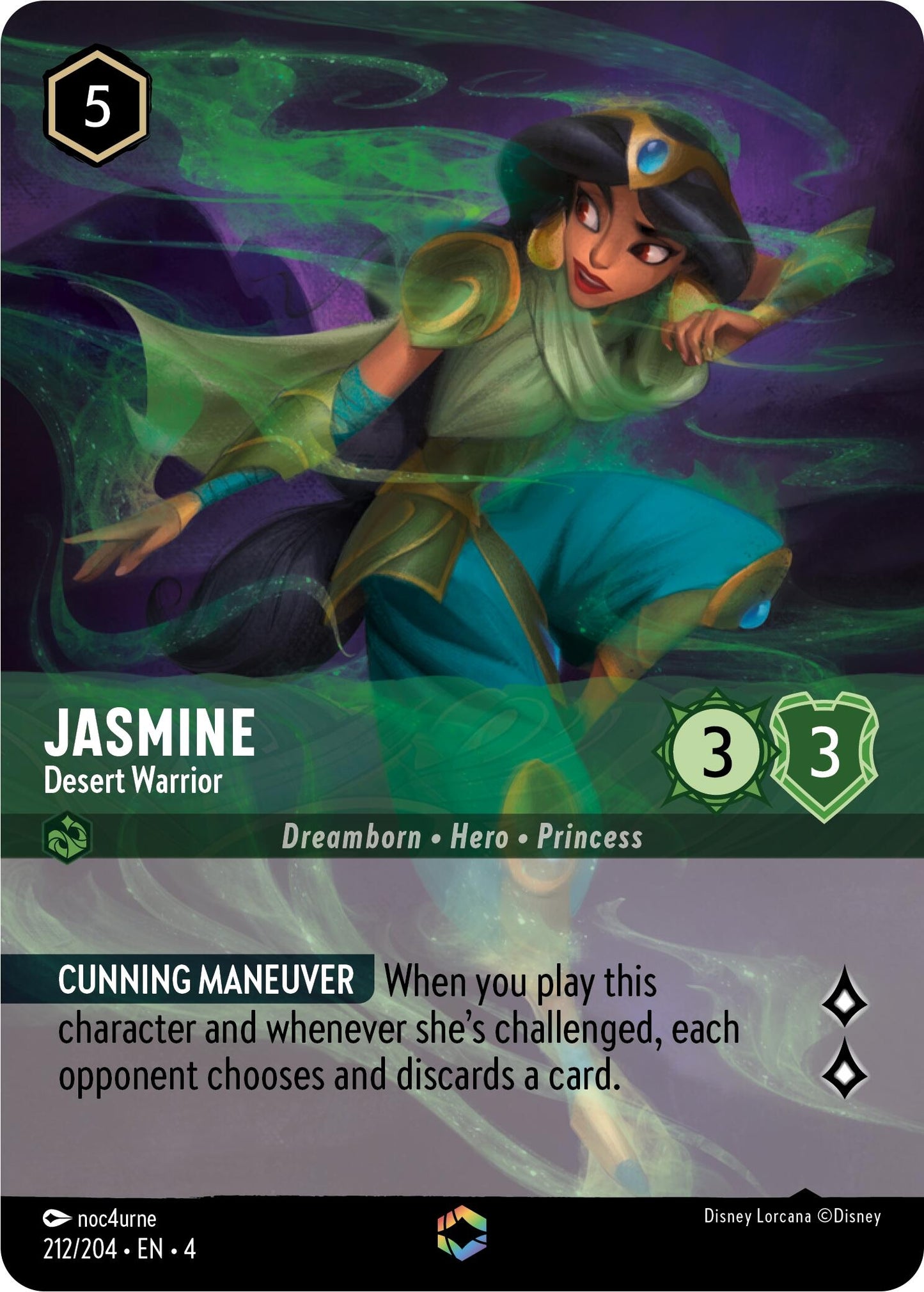 Image for Jasmine - Desert Warrior (Enchanted) (212/204) (Ursula's Return) - Disney Lorcana