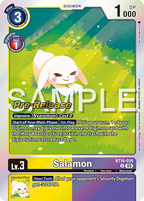 Image for Salamon (BT16-030 R) (Beginning Observer Pre-Release Cards) - Digimon Card Game