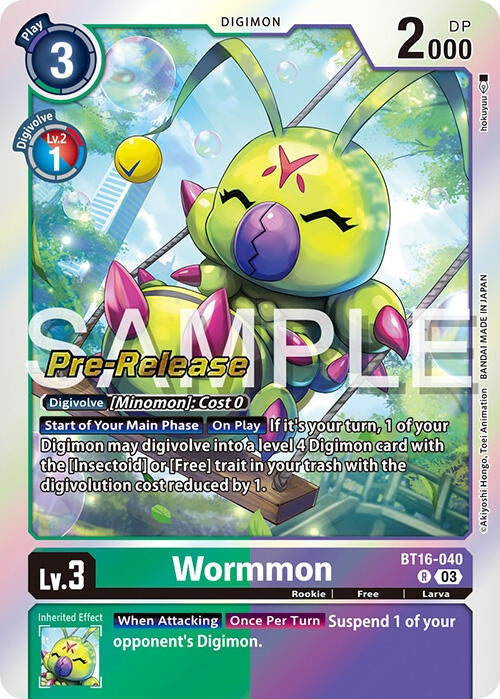 Image for Wormmon (BT16-040 R) (Beginning Observer Pre-Release Cards) - Digimon Card Game