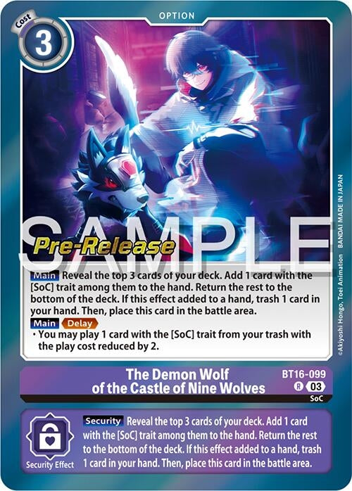 Image for The Demon Wolf of the Castle of Nine Wolves (BT16-099 R) (Beginning Observer Pre-Release Cards) - Digimon Card Game