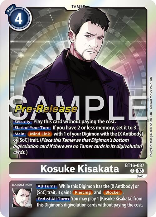 Image for Kosuke Kisakata (BT16-087 R) (Beginning Observer Pre-Release Cards) - Digimon Card Game