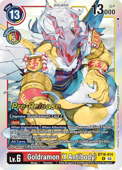 Image for Goldramon (X Antibody) (BT16-014 R) (Beginning Observer Pre-Release Cards) - Digimon Card Game