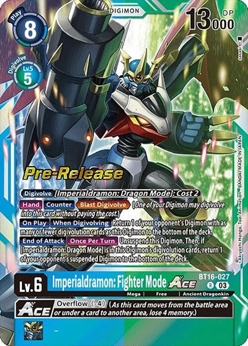 Image for Imperialdramon: Fighter Mode ACE (BT16-027 R) (Beginning Observer Pre-Release Cards) - Digimon Card Game