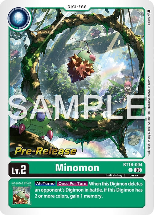 Image for Minomon (BT16-004 U) (Beginning Observer Pre-Release Cards) - Digimon Card Game