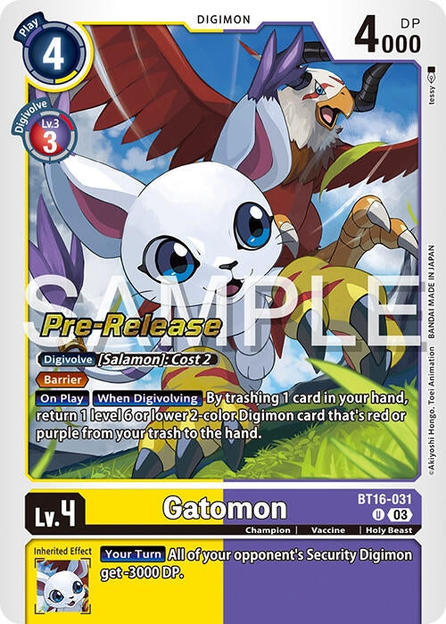 Image for Gatomon (BT16-031 U) (Beginning Observer Pre-Release Cards) - Digimon Card Game