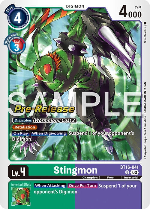 Image for Stingmon (BT16-041 U) (Beginning Observer Pre-Release Cards) - Digimon Card Game