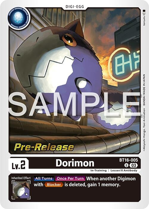 Image for Dorimon (BT16-005 U) (Beginning Observer Pre-Release Cards) - Digimon Card Game