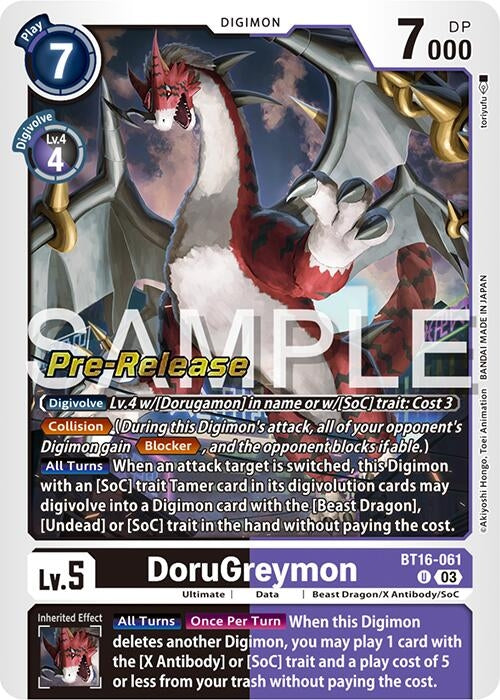 Image for DoruGreymon (BT16-061 U) (Beginning Observer Pre-Release Cards) - Digimon Card Game