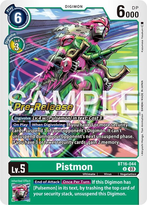 Image for Pistmon (BT16-044 U) (Beginning Observer Pre-Release Cards) - Digimon Card Game