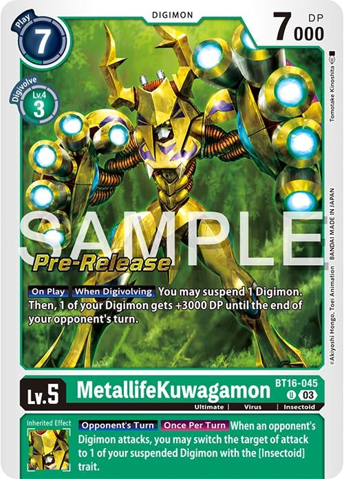 Image for MetallifeKuwagamon (BT16-045 U) (Beginning Observer Pre-Release Cards) - Digimon Card Game