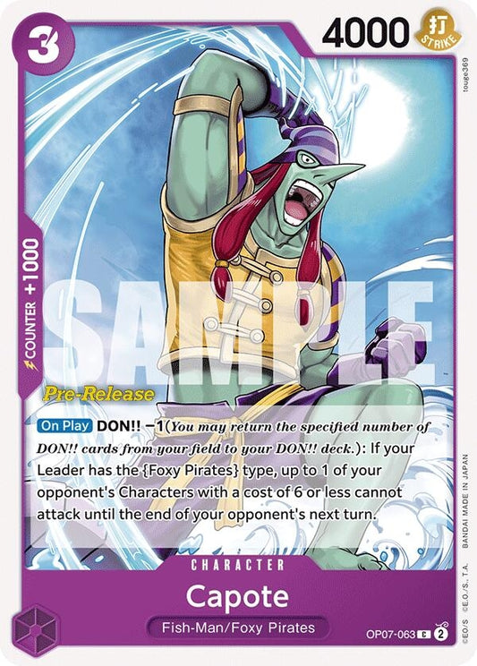 Image for Capote (OP07-063) (500 Years in the Future Pre-Release Cards) - One Piece Card Game