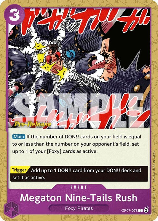 Image for Megaton Nine-Tails Rush (OP07-078) (500 Years in the Future Pre-Release Cards) - One Piece Card Game