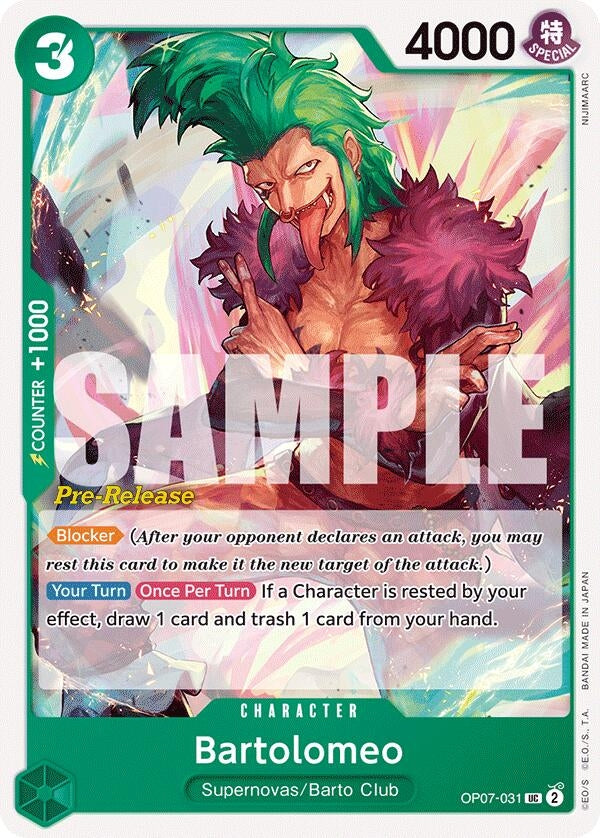 Image for Bartolomeo (OP07-031) (500 Years in the Future Pre-Release Cards) - One Piece Card Game
