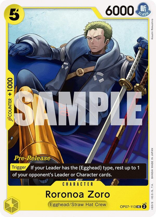 Image for Roronoa Zoro (113) (OP07-113) (500 Years in the Future Pre-Release Cards) - One Piece Card Game