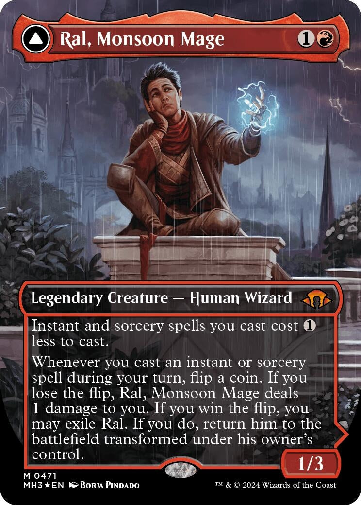 Image for Ral, Monsoon Mage (Borderless) (Textured Foil) (471) (Modern Horizons 3) - Magic: The Gathering