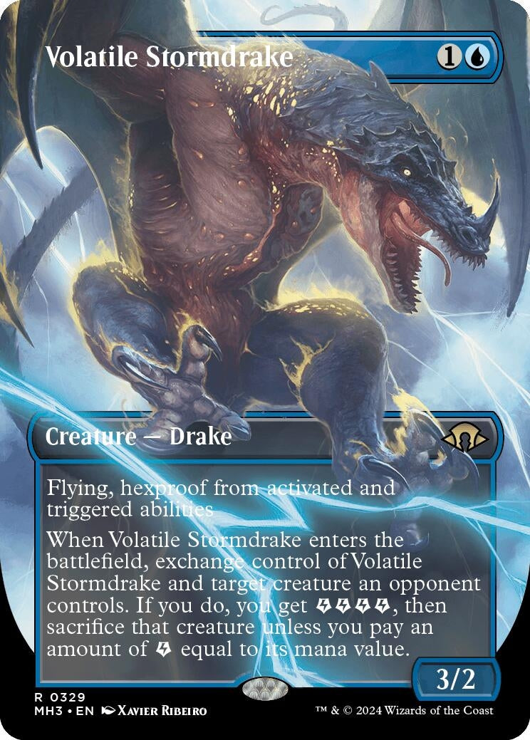 Image for Volatile Stormdrake (Borderless) (329) (Modern Horizons 3) - Magic: The Gathering