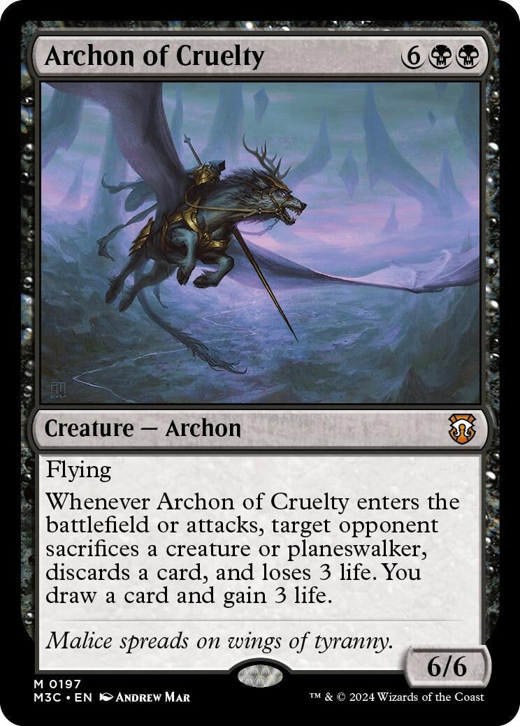Image for Archon of Cruelty (Ripple Foil) (197) (Commander: Modern Horizons 3) - Magic: The Gathering
