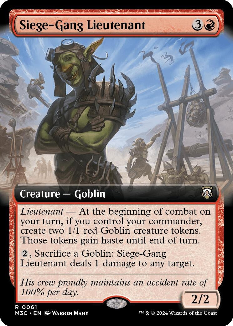 Image for Siege-Gang Lieutenant (Extended Art) (Ripple Foil) (61) (Commander: Modern Horizons 3) - Magic: The Gathering