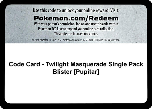 Image for Code Card - Twilight Masquerade Single Pack Blister [Pupitar] (SV06: Twilight Masquerade) - Pokemon