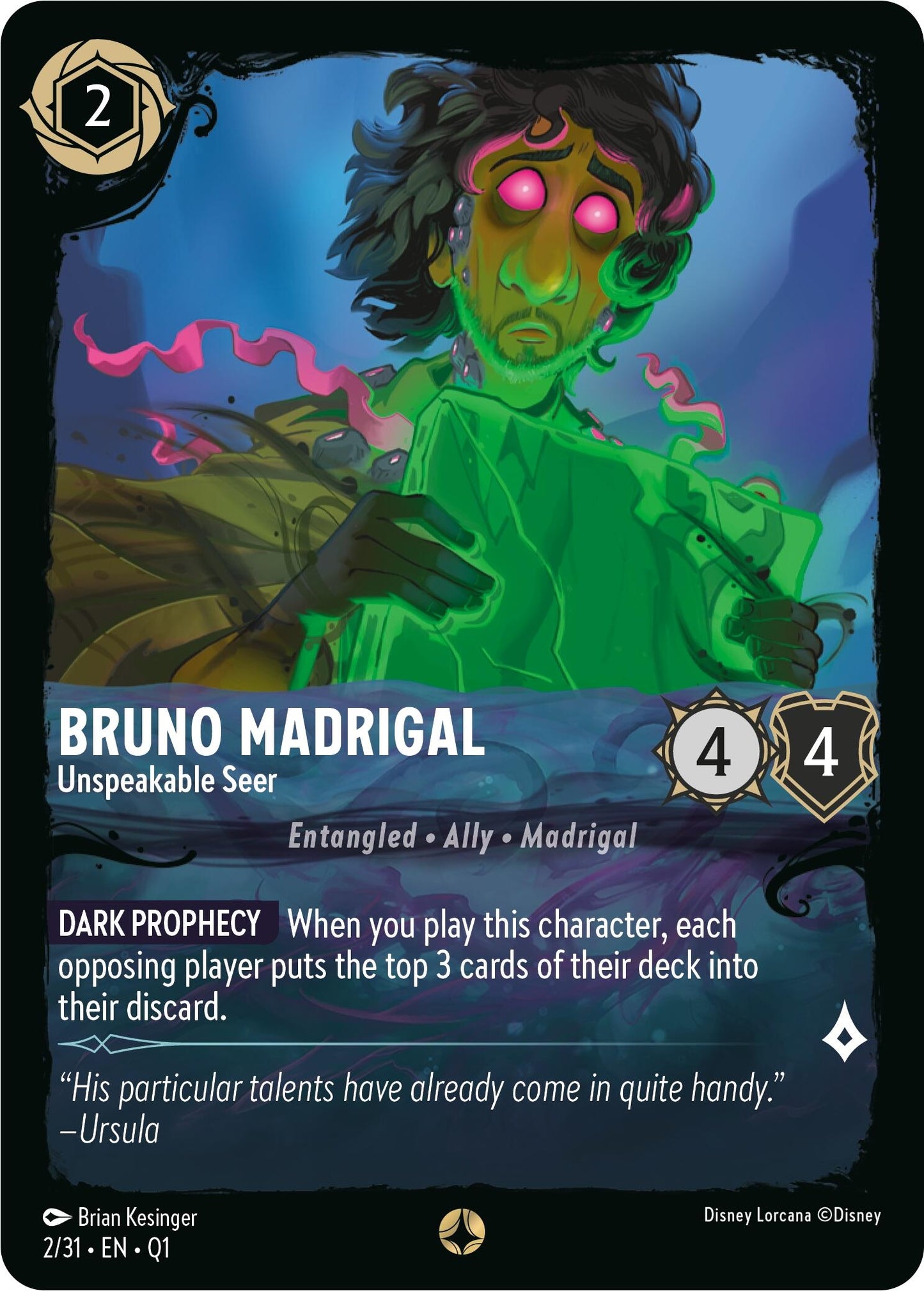 Image for Bruno Madrigal - Unspeakable Seer (2/31) (Illumineer's Quest: Deep Trouble) - Disney Lorcana