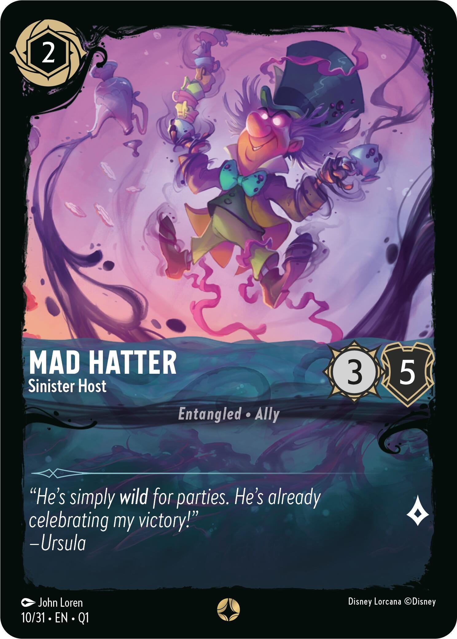 Image for Mad Hatter - Sinister Host (10/31) (Illumineer's Quest: Deep Trouble) - Disney Lorcana