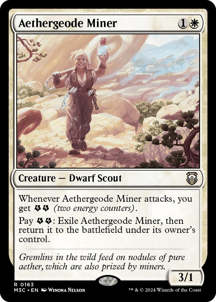 Image for Aethergeode Miner (Ripple Foil) (163) (Commander: Modern Horizons 3) - Magic: The Gathering