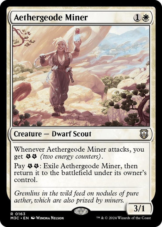 Image for Aethergeode Miner (Ripple Foil) (163) (Commander: Modern Horizons 3) - Magic: The Gathering