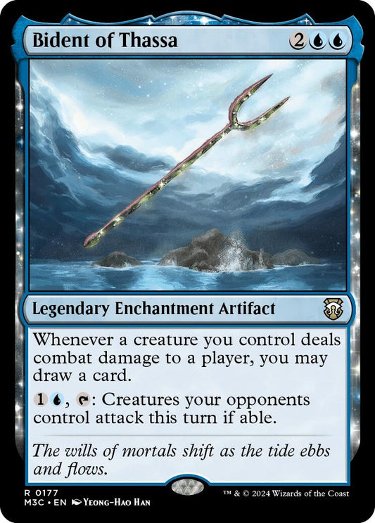 Image for Bident of Thassa (Ripple Foil) (177) (Commander: Modern Horizons 3) - Magic: The Gathering