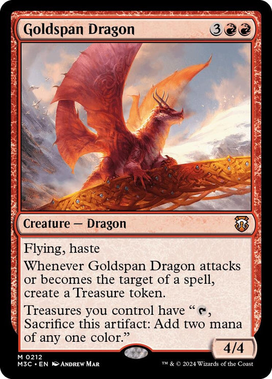 Image for Goldspan Dragon (Ripple Foil) (212) (Commander: Modern Horizons 3) - Magic: The Gathering