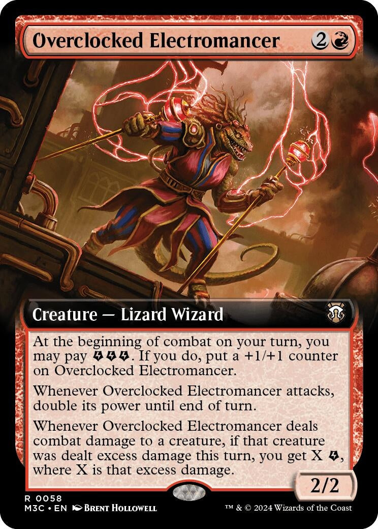 Image for Overclocked Electromancer (Extended Art) (Ripple Foil) (58) (Commander: Modern Horizons 3) - Magic: The Gathering