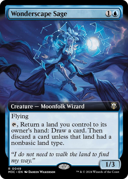 Image for Wonderscape Sage (Extended Art) (Ripple Foil) (49) (Commander: Modern Horizons 3) - Magic: The Gathering
