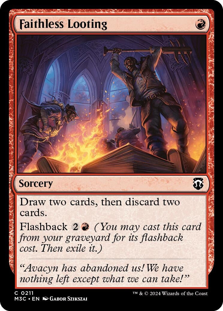 Image for Faithless Looting (Ripple Foil) (211) (Commander: Modern Horizons 3) - Magic: The Gathering