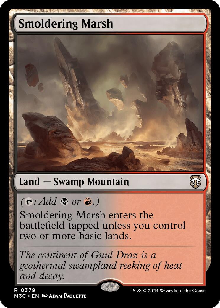 Image for Smoldering Marsh (Ripple Foil) (379) (Commander: Modern Horizons 3) - Magic: The Gathering
