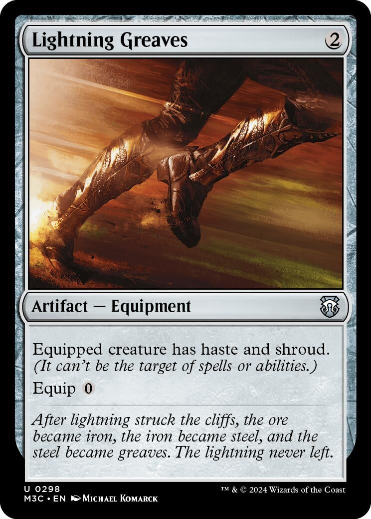 Image for Lightning Greaves (Ripple Foil) (298) (Commander: Modern Horizons 3) - Magic: The Gathering