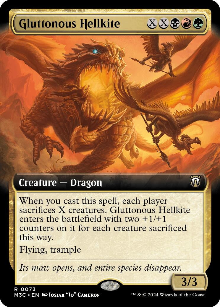 Image for Gluttonous Hellkite (Extended Art) (Ripple Foil) (73) (Commander: Modern Horizons 3) - Magic: The Gathering
