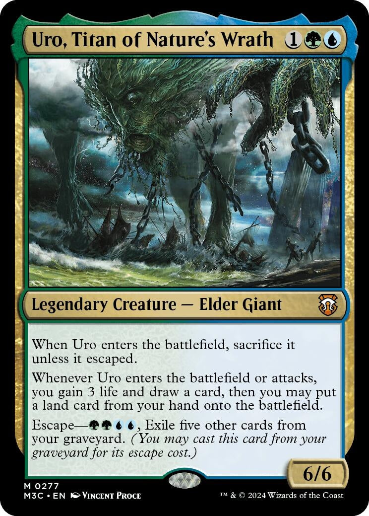 Image for Uro, Titan of Nature's Wrath (Ripple Foil) (277) (Commander: Modern Horizons 3) - Magic: The Gathering