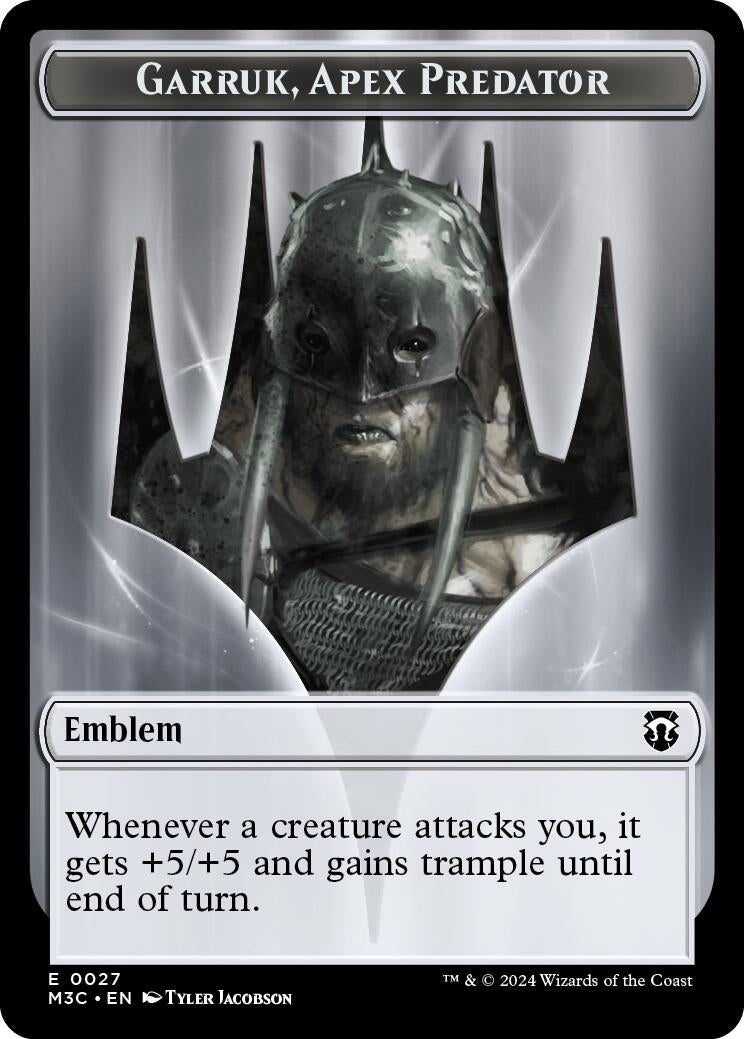 Image for Emblem - Garruk, Apex Predator // Saproling Double-Sided Token (27 // 21) (Commander: Modern Horizons 3) - Magic: The Gathering