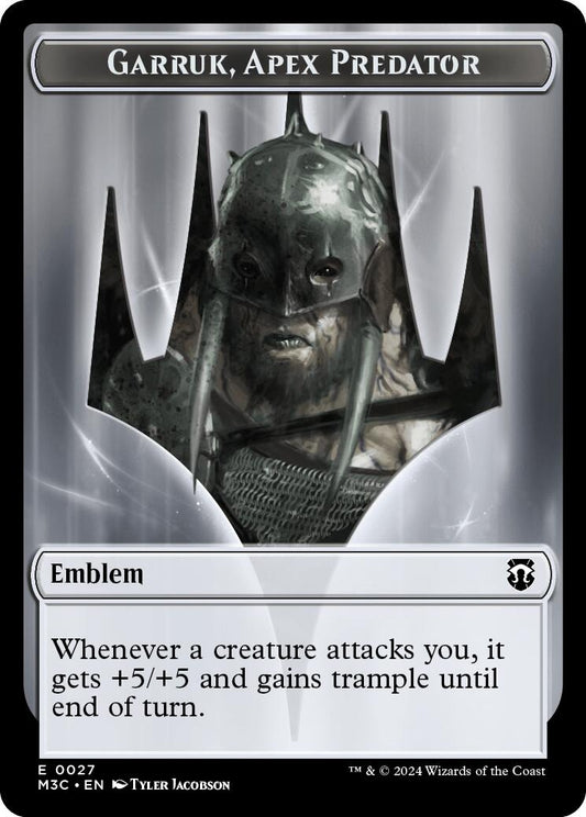 Image for Emblem - Garruk, Apex Predator // Saproling Double-Sided Token (27 // 21) (Commander: Modern Horizons 3) - Magic: The Gathering