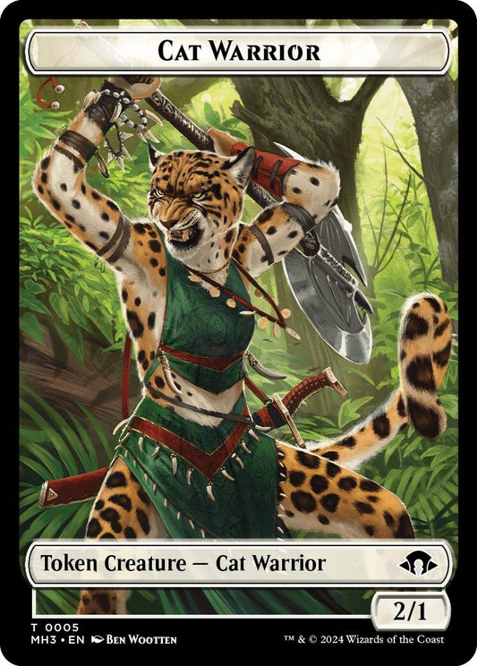 Image for Cat Warrior // Energy Reserve Double-Sided Token (5 // 36) (Modern Horizons 3) - Magic: The Gathering
