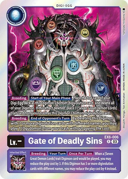 Image for Gate of Deadly Sins (EX6-006 R) (Infernal Ascension) - Digimon Card Game