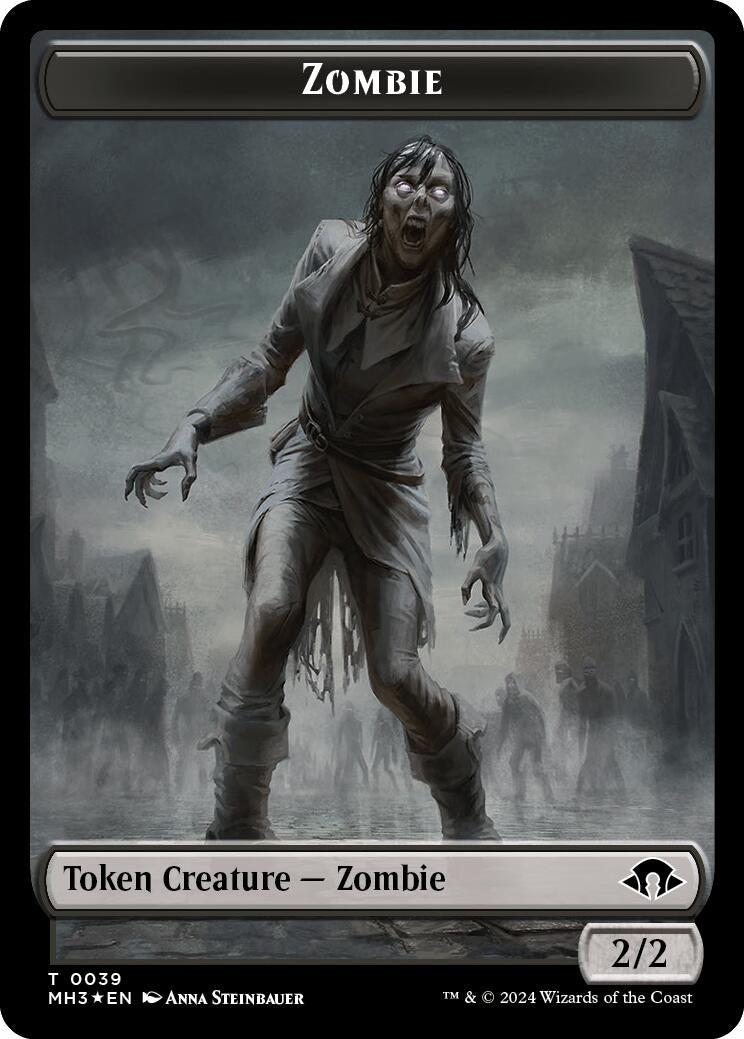 Image for Zombie (Ripple Foil) // Elephant Double-Sided Token (39 // 18) (Commander: Modern Horizons 3) - Magic: The Gathering