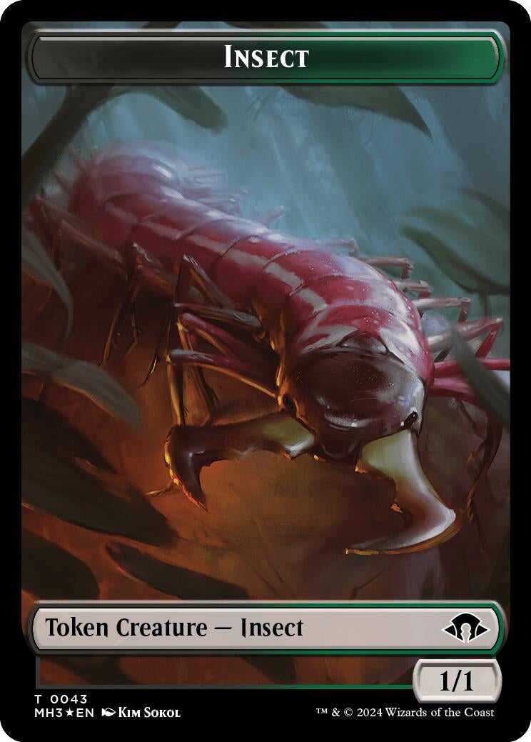 Image for Insect (0043) (Ripple Foil) // Zombie Double-Sided Token (43 // 21) (Modern Horizons 3) - Magic: The Gathering